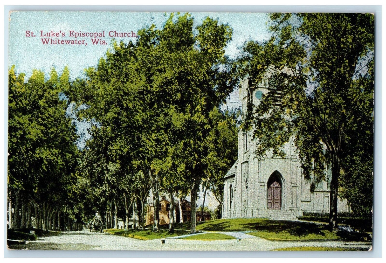 c1910's St. Luke's Episcopal Church Exterior Whitewater Wisconsin WI Postcard