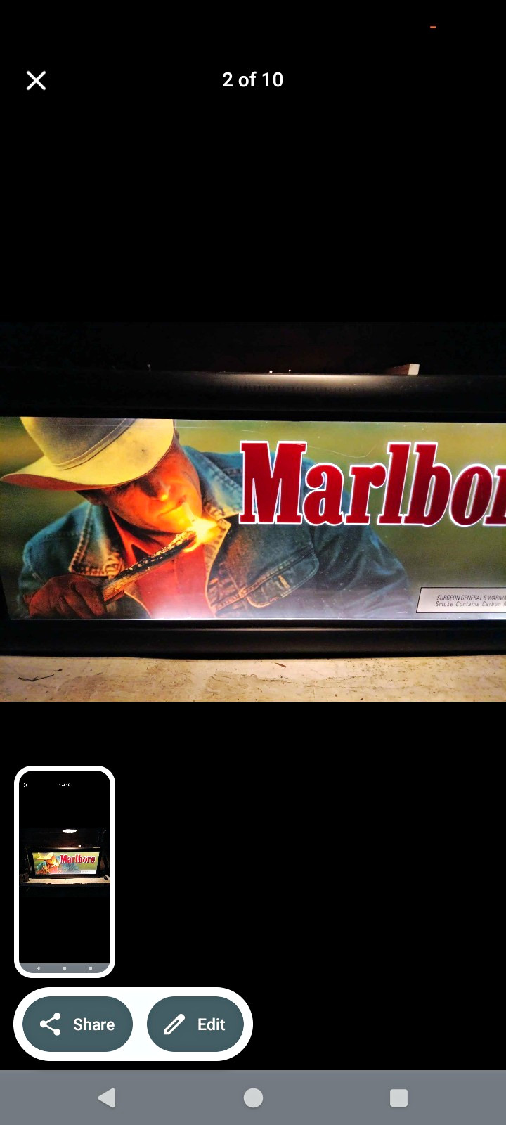 Marlboro Philip Morris USA Backlit Lighted Tobacco Sign w/ Relamp Instructions