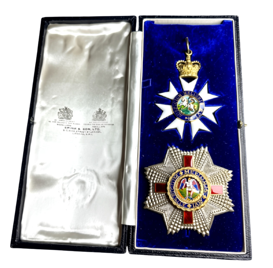 Original Order of St Michael & St George KCMG 2nd Class Medal Box Silver