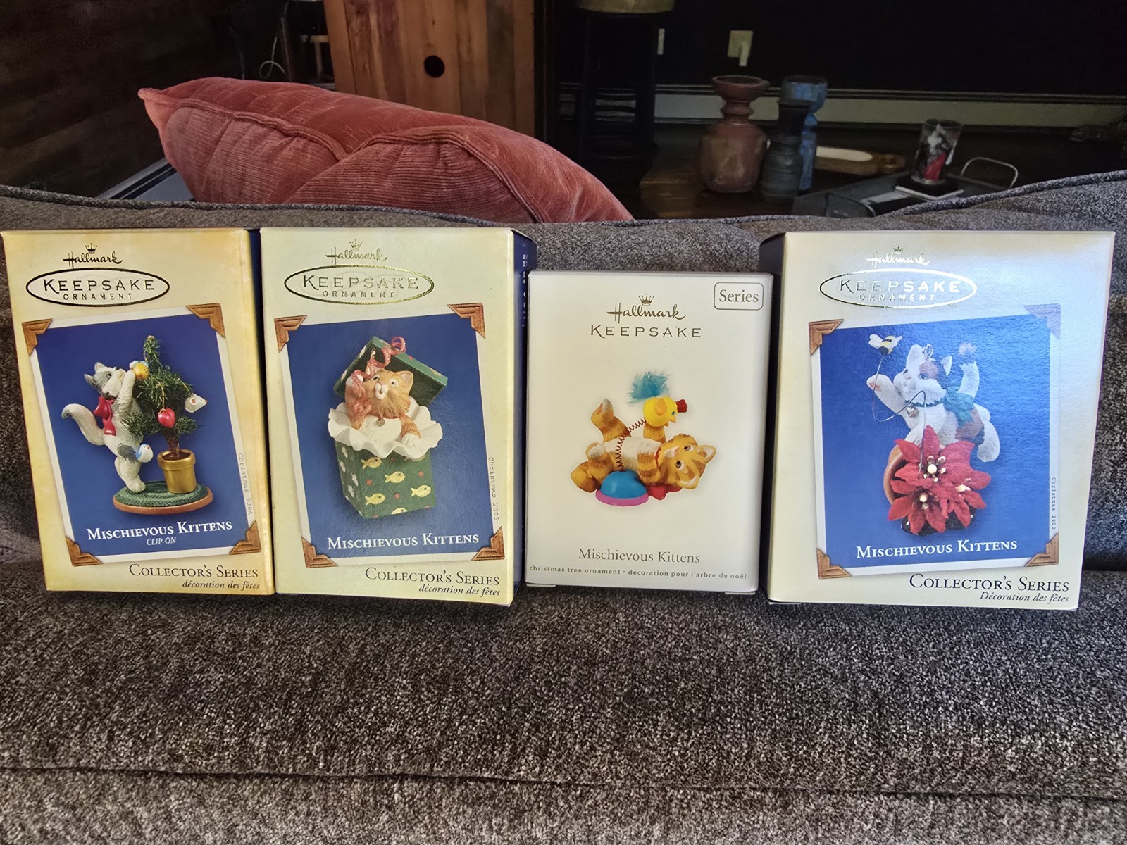 LOT of 4 NIB Hallmark Keepsake Ornament Mischievous Kittens Series 2002-2011