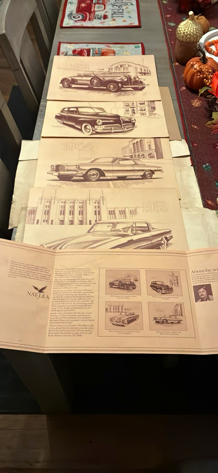 NAT-LEA Limited Edition Studebaker Auto Advertising Prints Set of 4 1931-1964 NAT-LEA Limited Edition Studebaker Auto Advertising Prints Set of 4 1931-1964