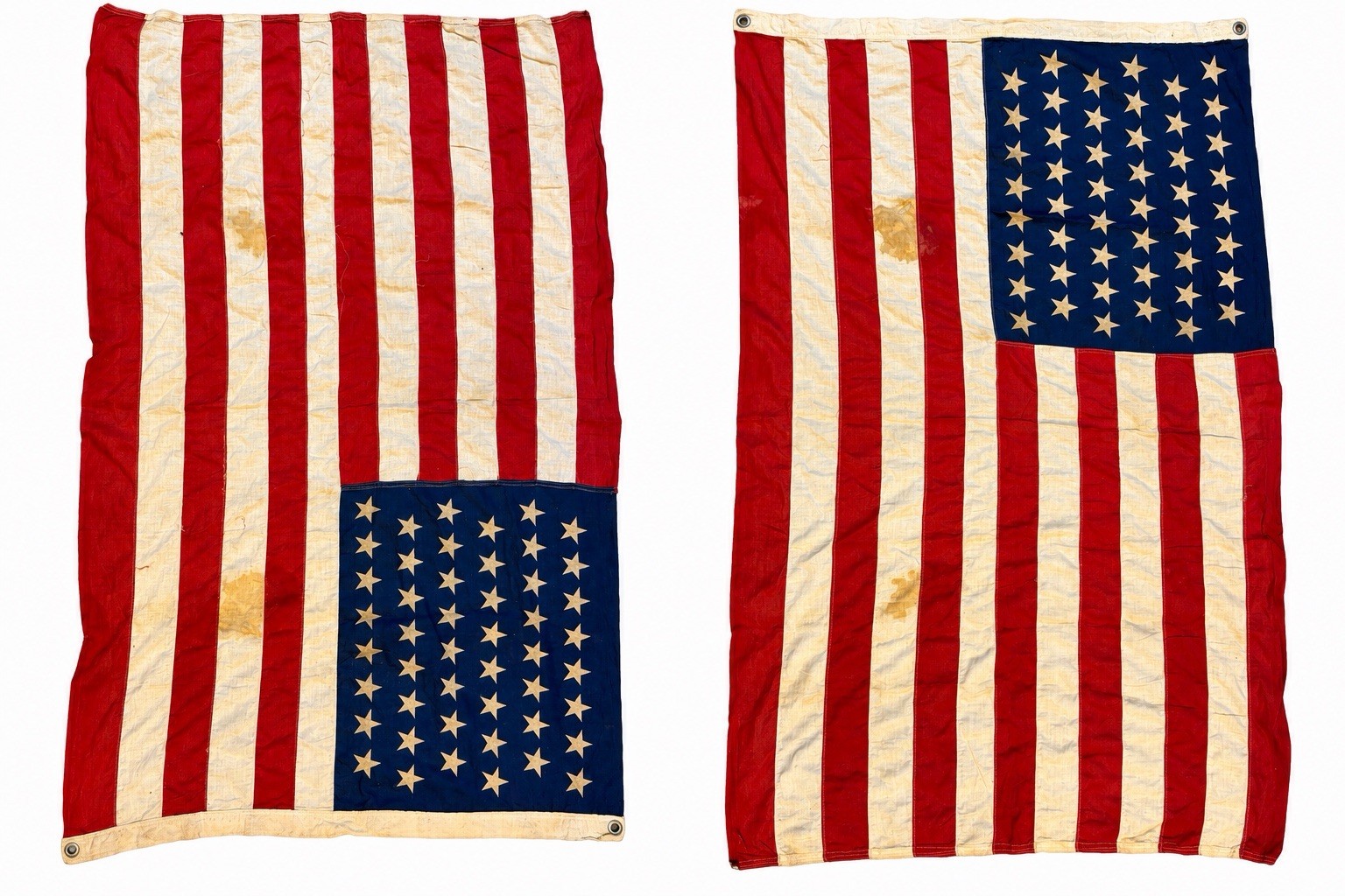 Original Vintage 48 Star American Flag 3x5 Sewn Stripes 1912-1959