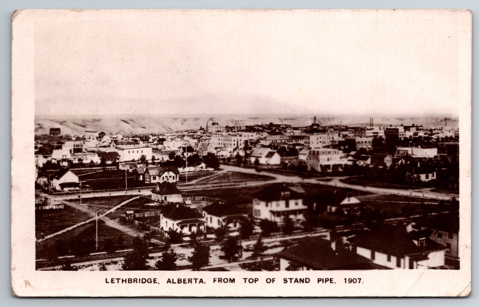 Lethbridge, Alberta, Canada, Aerial View, RPPC, Vintage Postcard
