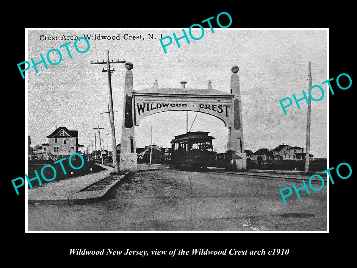 Wildwood New Jersey The Wildwood Crest Arch c1910 Large Historic Old Photo