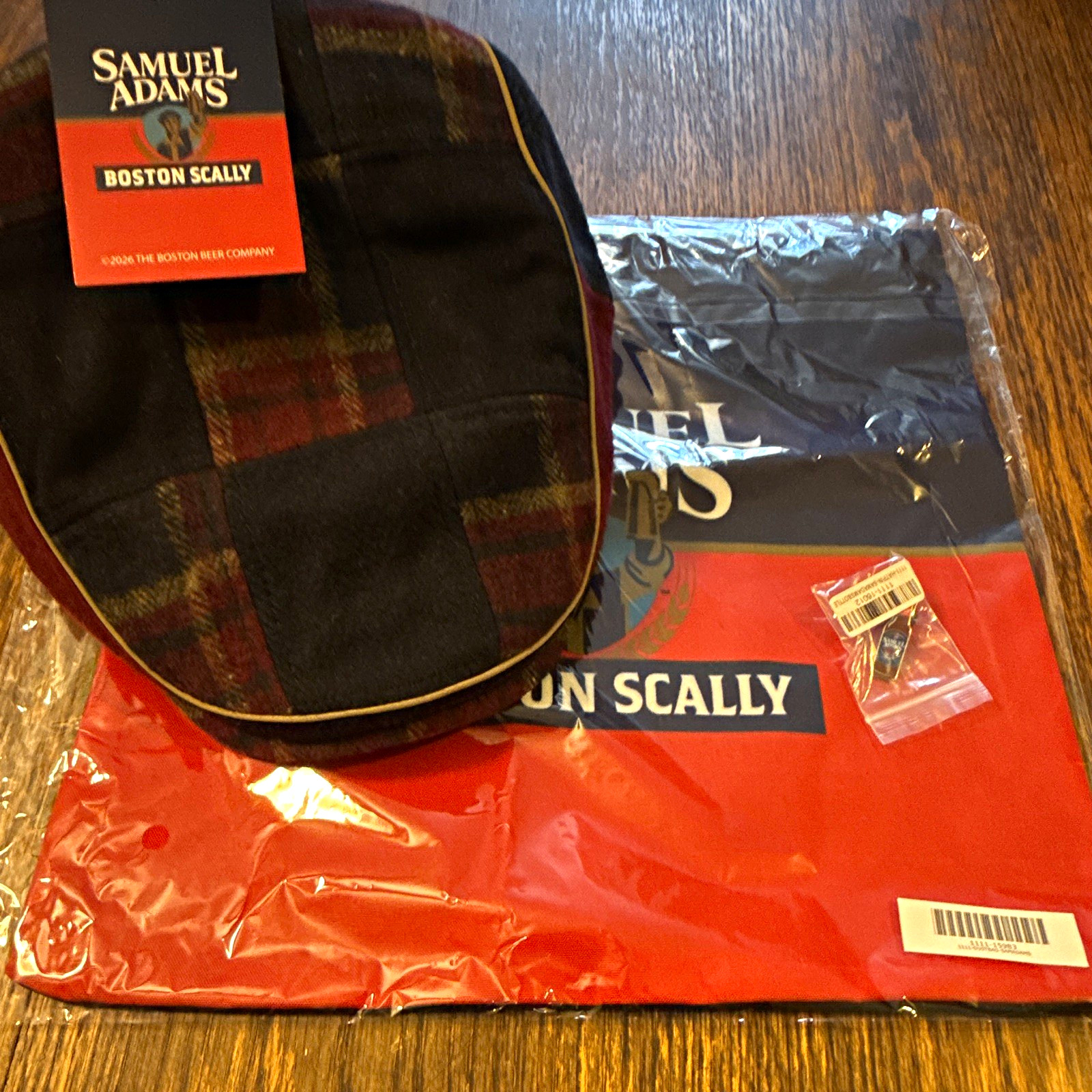 Samuel Adams Boston Scally Plaid Scally Cap Hat M/L w/ Tag Breweriana