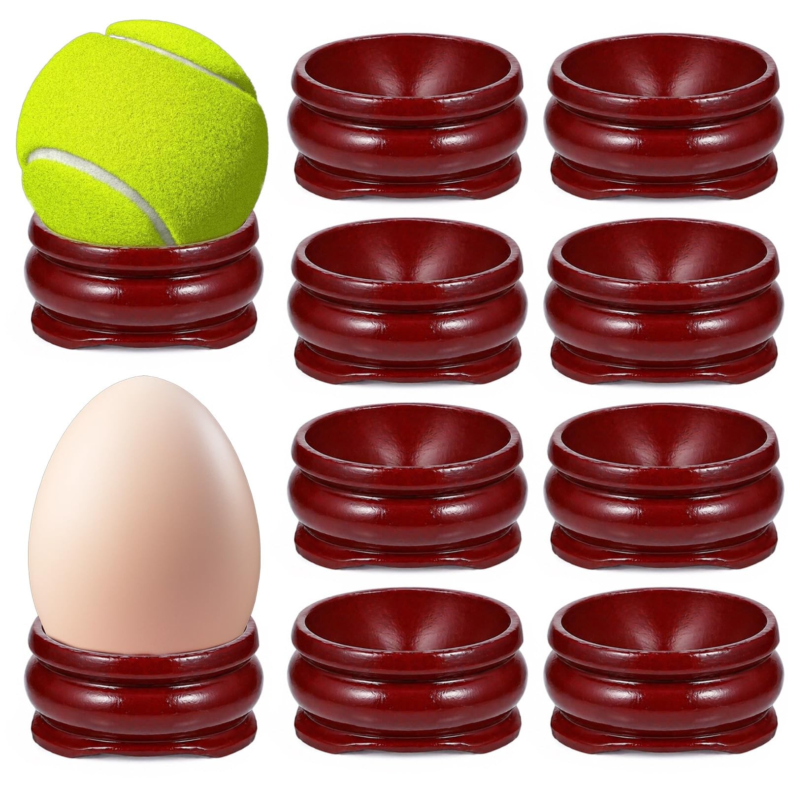 8 Pcs Sphere Holder, Crystal Ball Stand, Egg Stands for Display red
