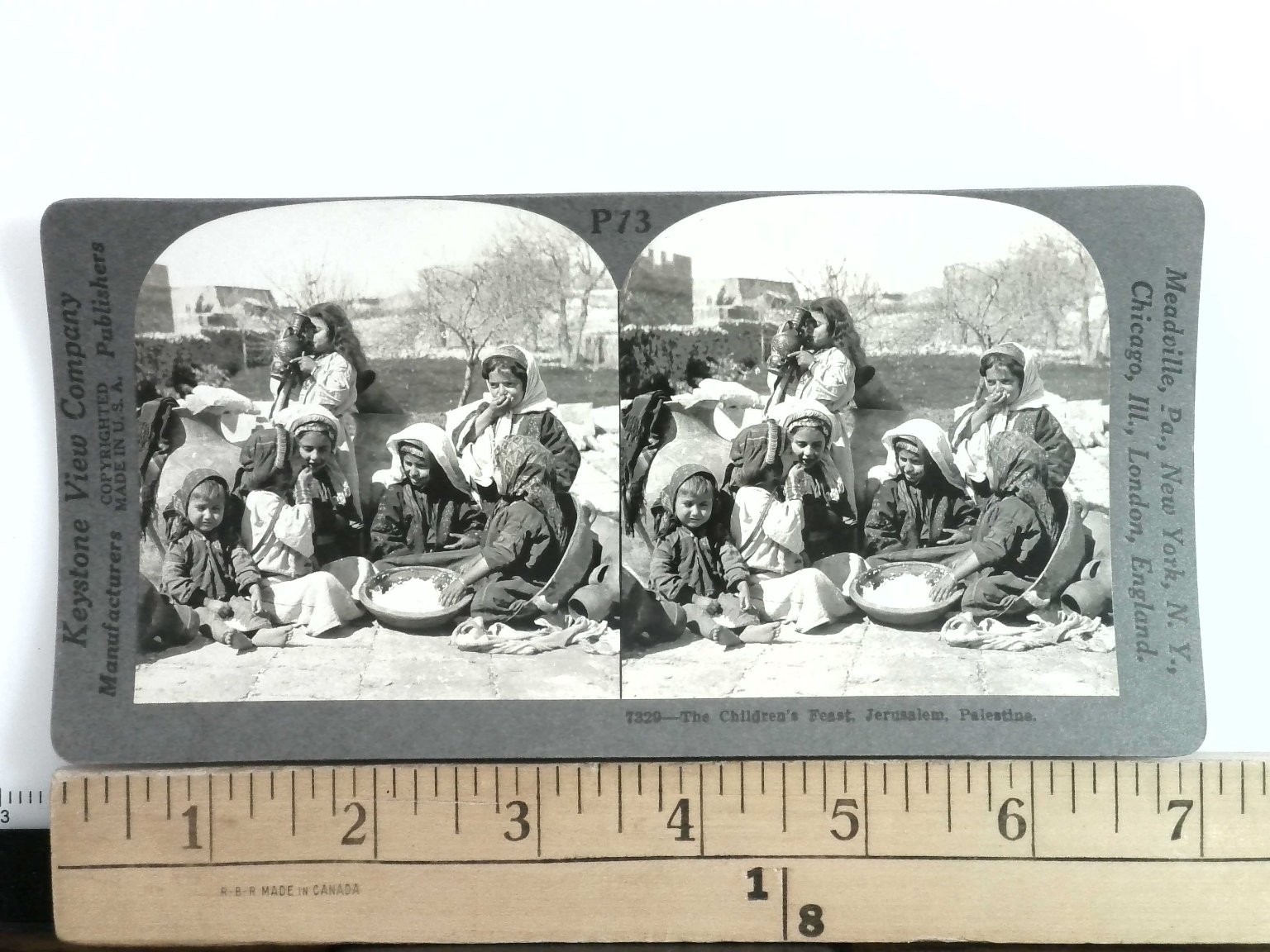 Children\'s Feast Jerusalem Palestine Stereoview Keystone View Co. 1900s Cultural