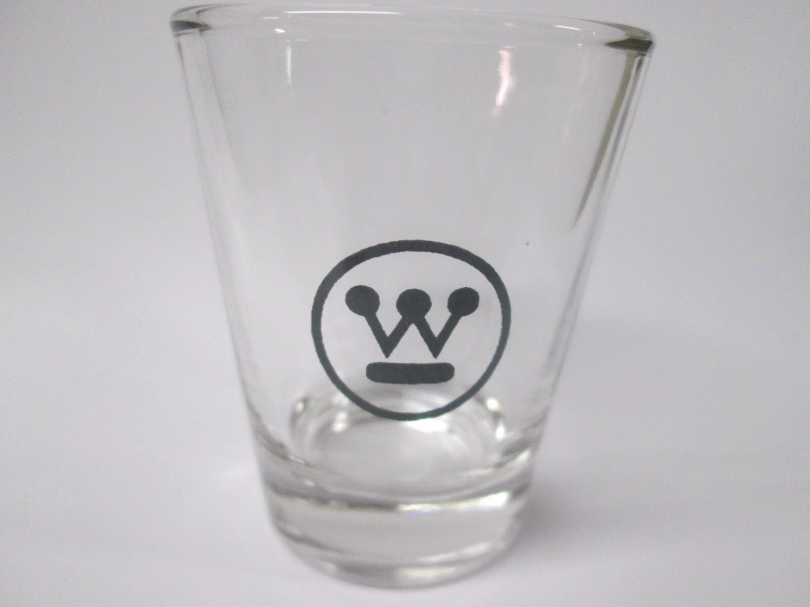 WESTINGHOUSE ELECTRIC LOGO ON A CLEAR SHOT GLASS