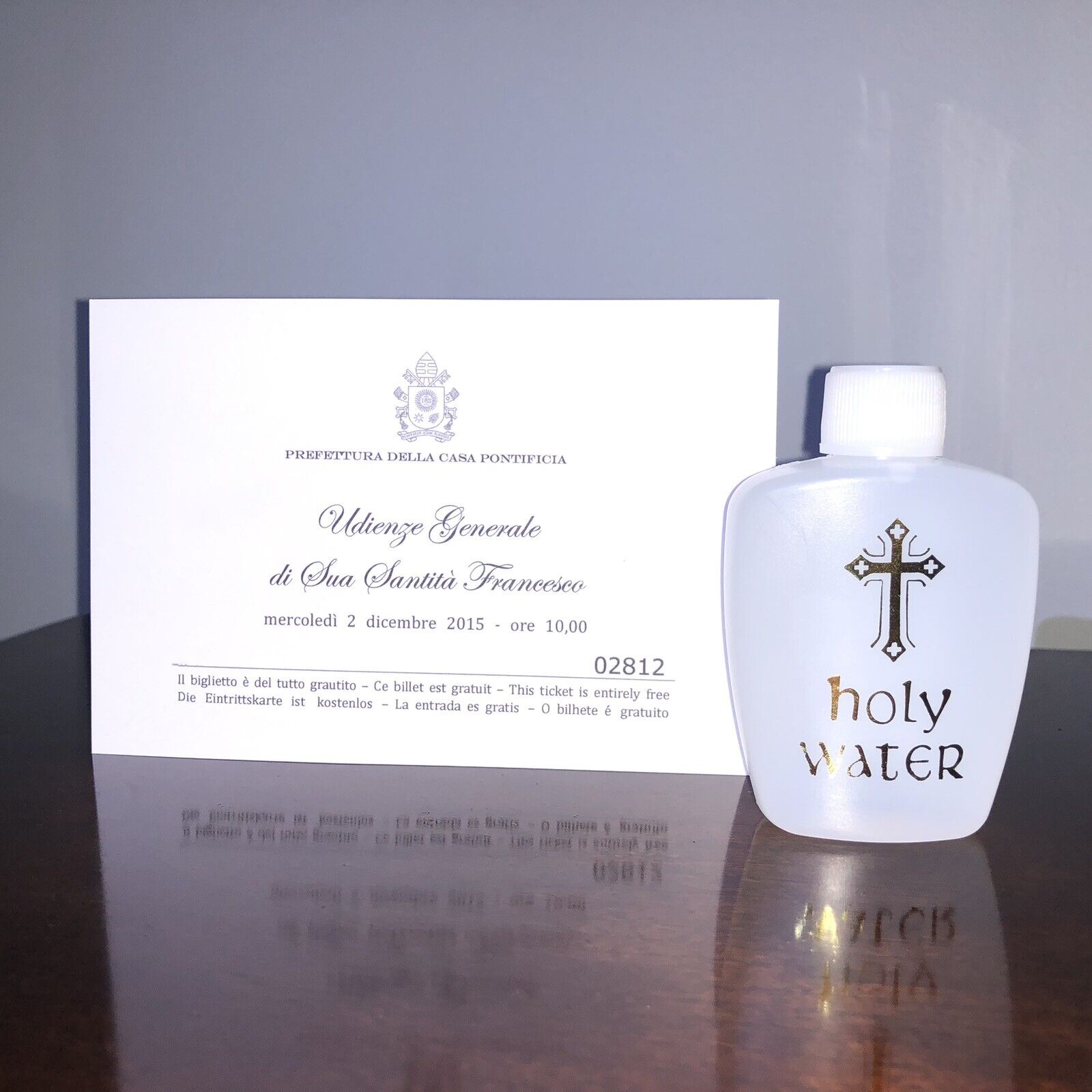 Pope Francis & Benedict XVI 2015 Blessed Holy Water The Vatican Papal Audience