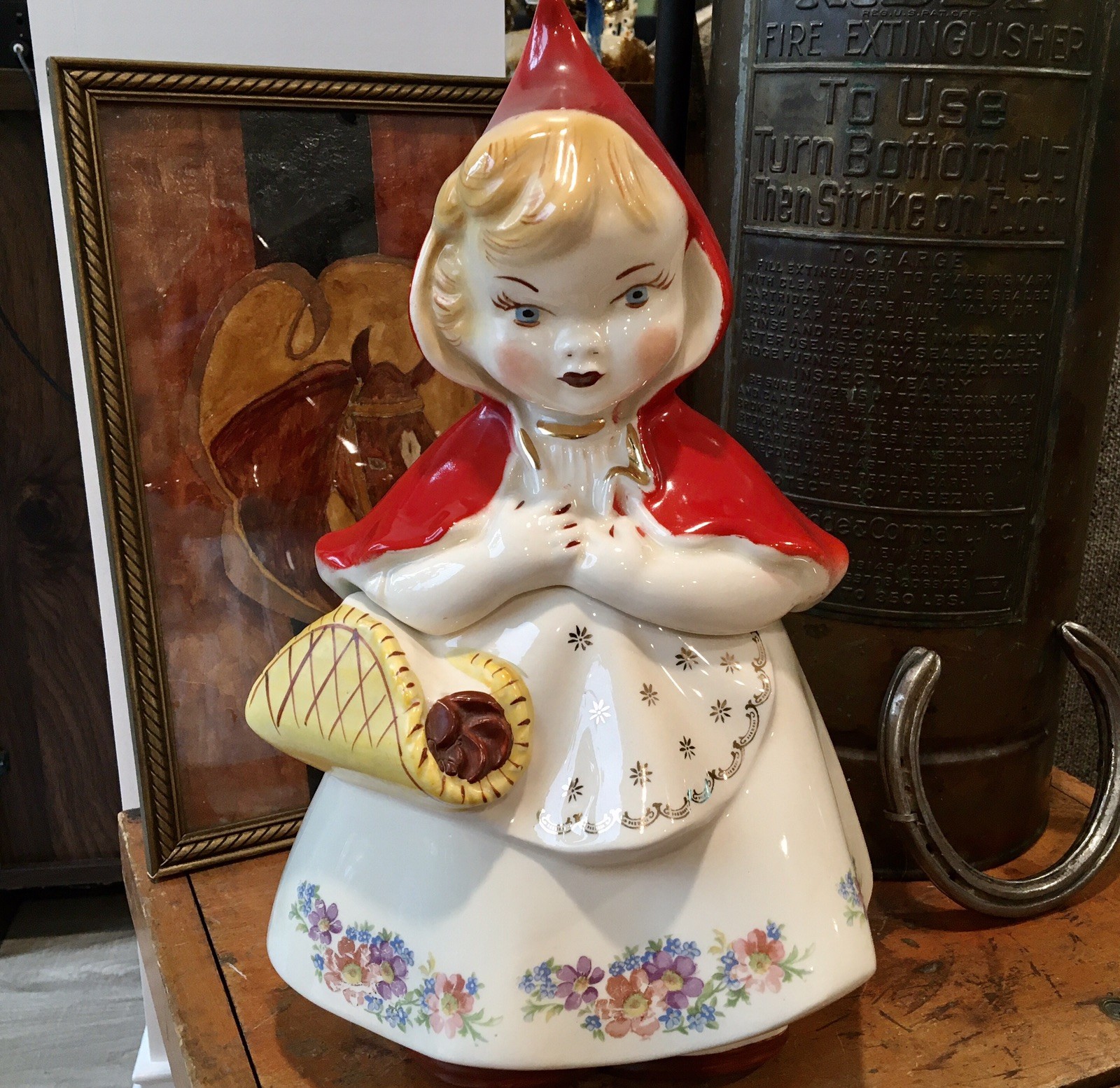 Vintage Hull Ware Little Red Riding Hood Cookie Jar 967 Patent Applied For