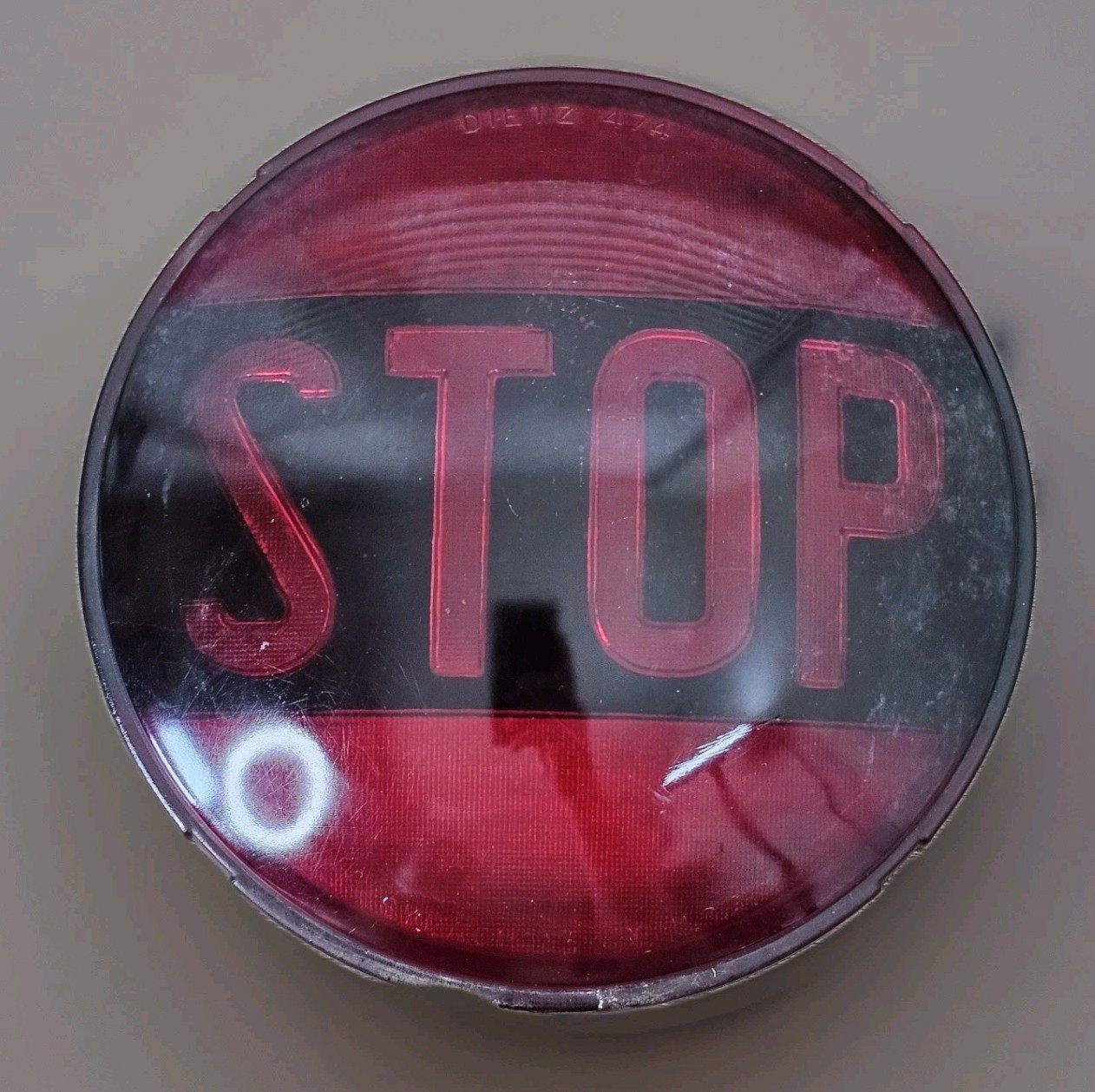 Vtg Dietz 474 Glass Stop Light 6.75