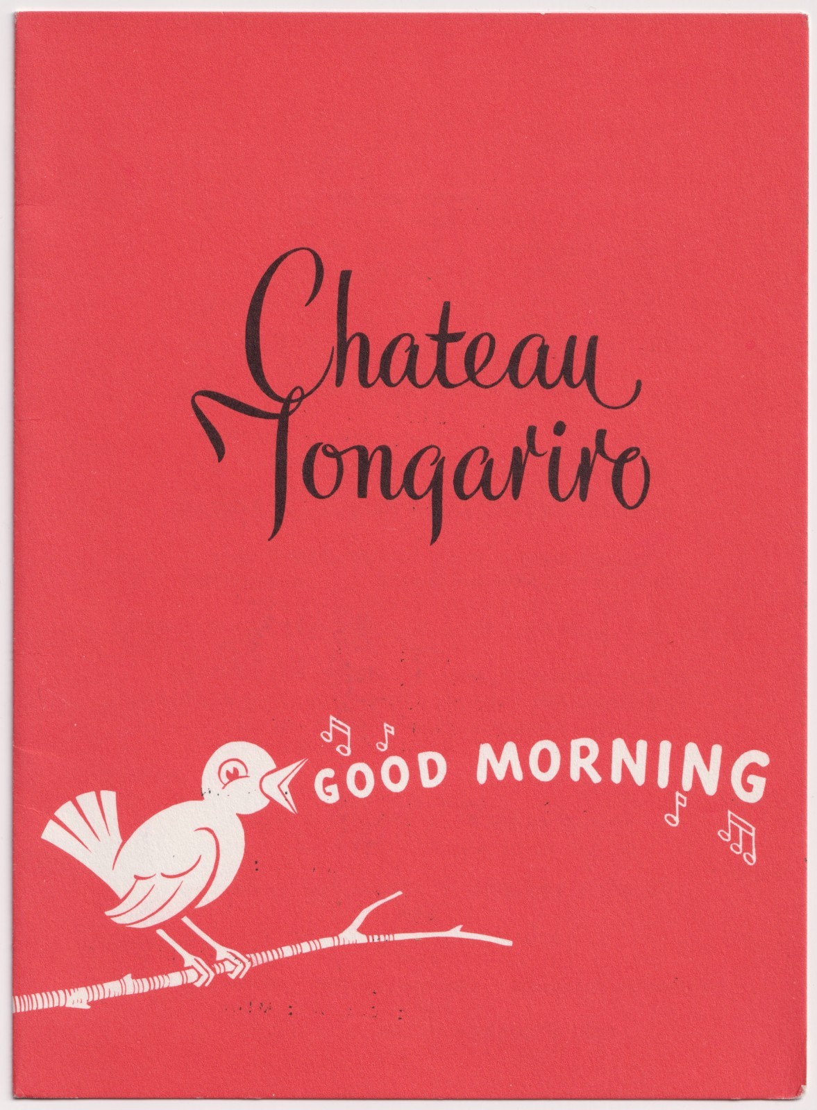 1966 Chateau Tongariro Hotel Breakfast Menu Ski Events New Zealand Travel