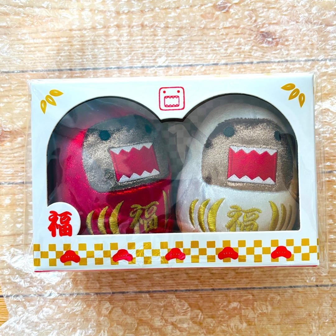 Domo kun Red and White Daruma Plush Toy Set Age 15+