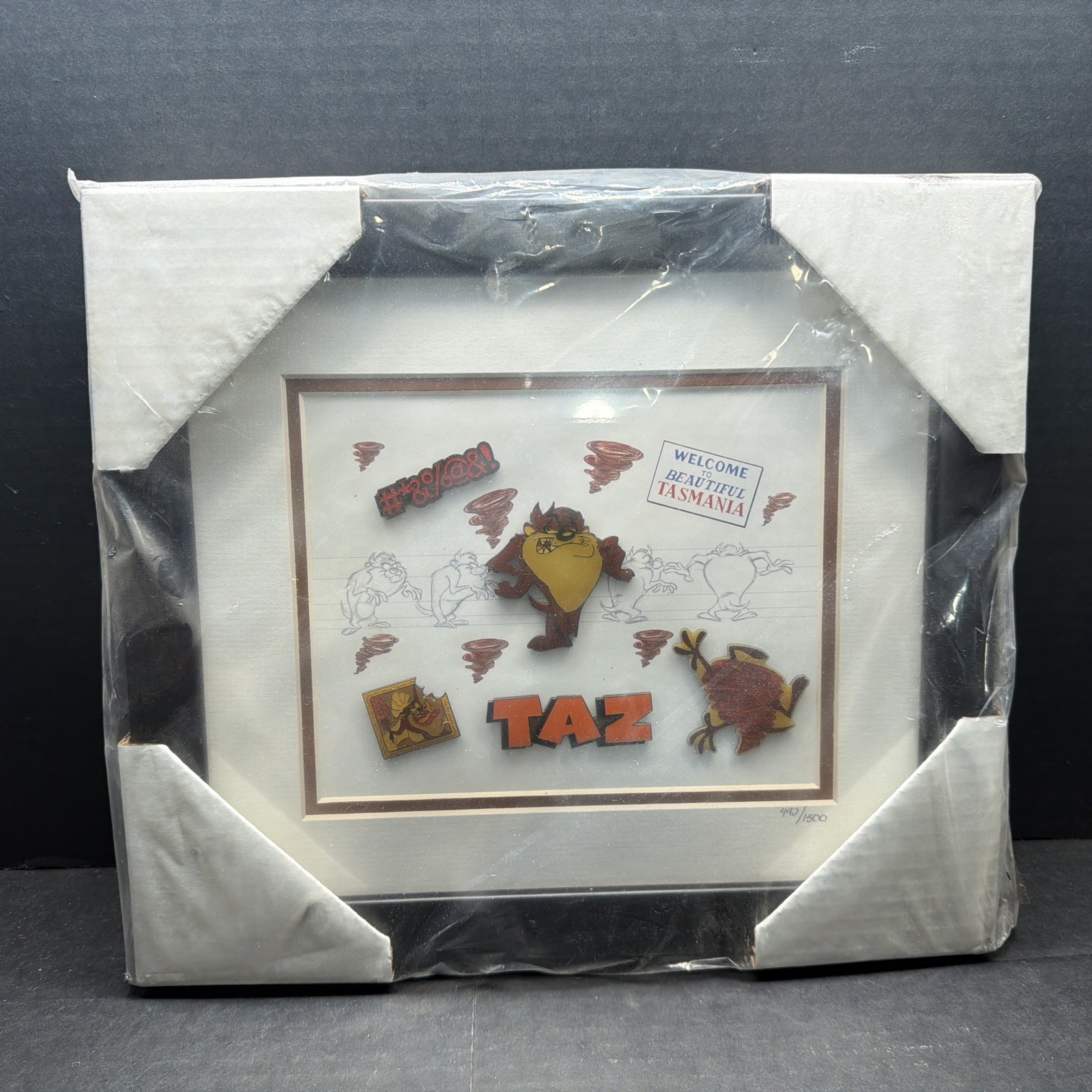Warner Bros Tasmanian Devil Taz Limited Edition Pin & Lithograph Set COA #442
