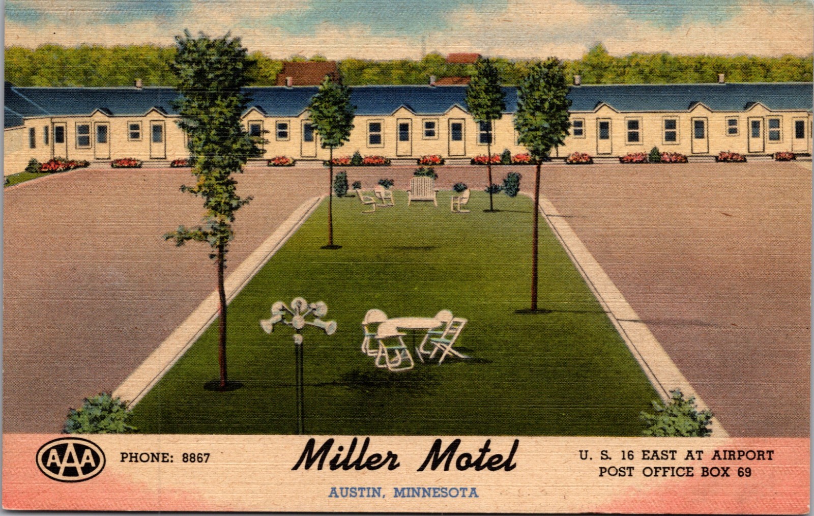 Miller Motel Austin Minnesota Highway 16 Linen Postcard Vintage Motor Court