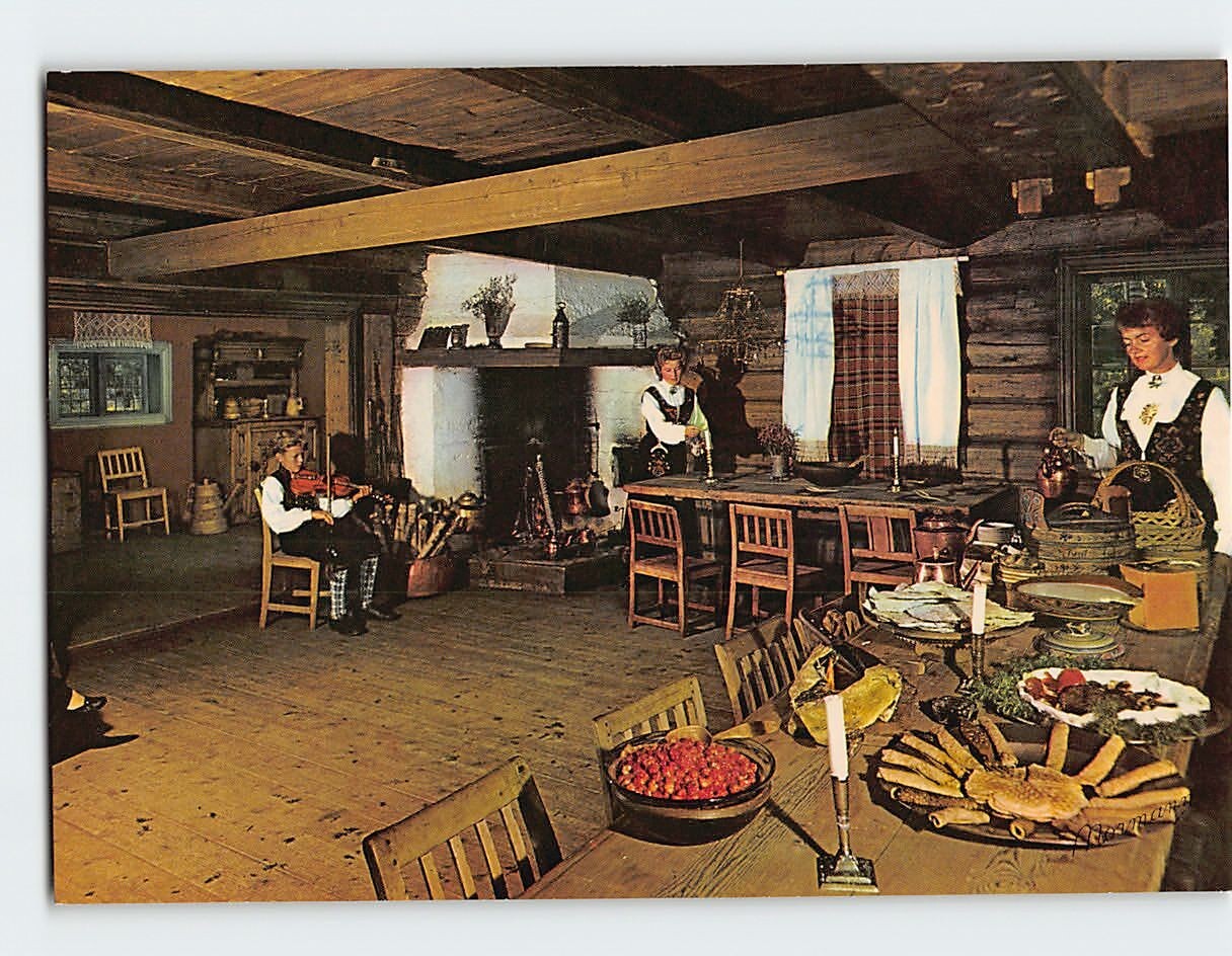 Postcard Valdres Folk Museum Fagernes Norway