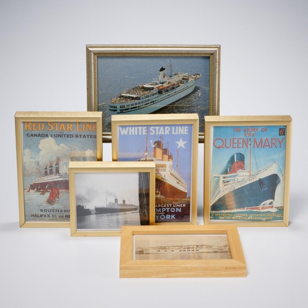 Vtg Nautical Maritime Cruise Liner Ship Small Advertisement Photograph 6pc Lot