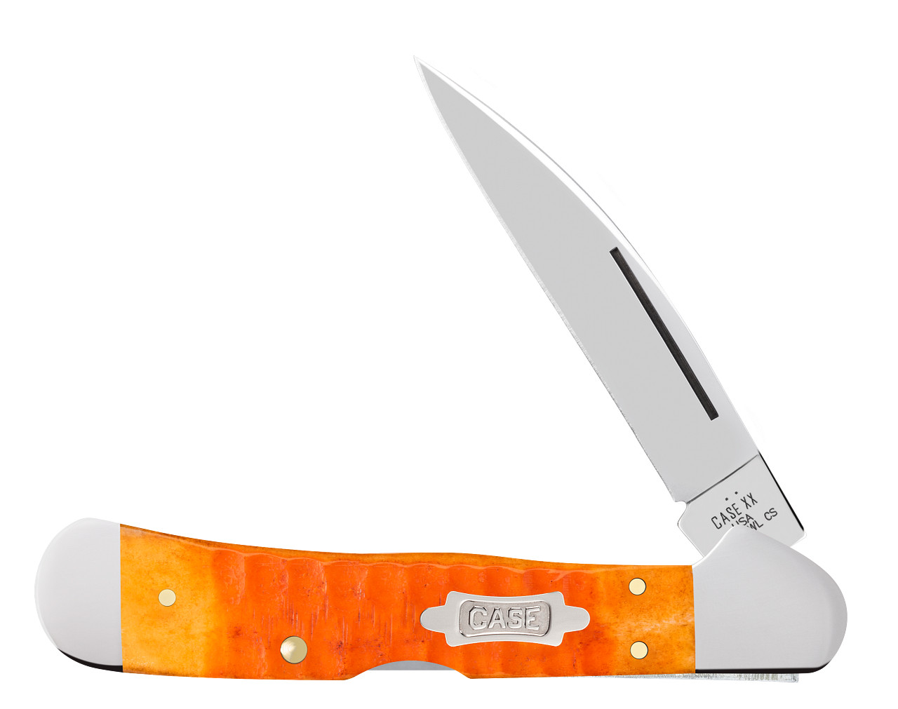 Case xx Knives Copperlock Gator Persimmon Orange Bone 38072 Carbon Steel Knife