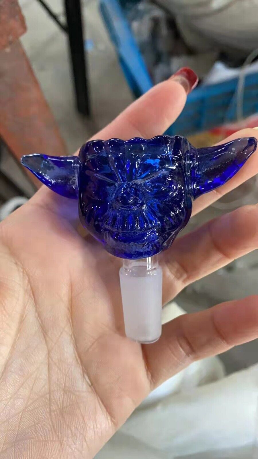 Primium 14mm Thick Glass Blue Yoda Bong Bowl for Water Filter Glass Bong