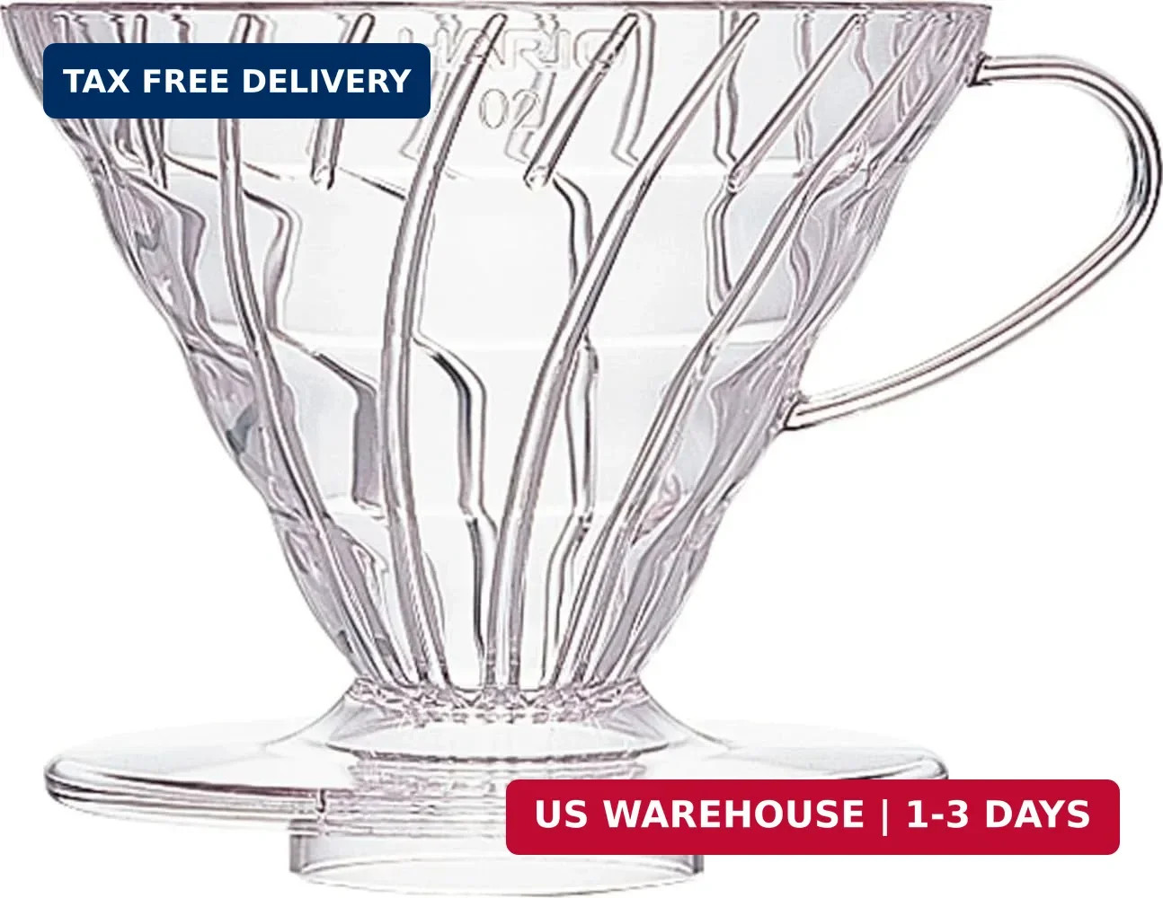V60 Plastic Coffee Dripper, 02, Clear