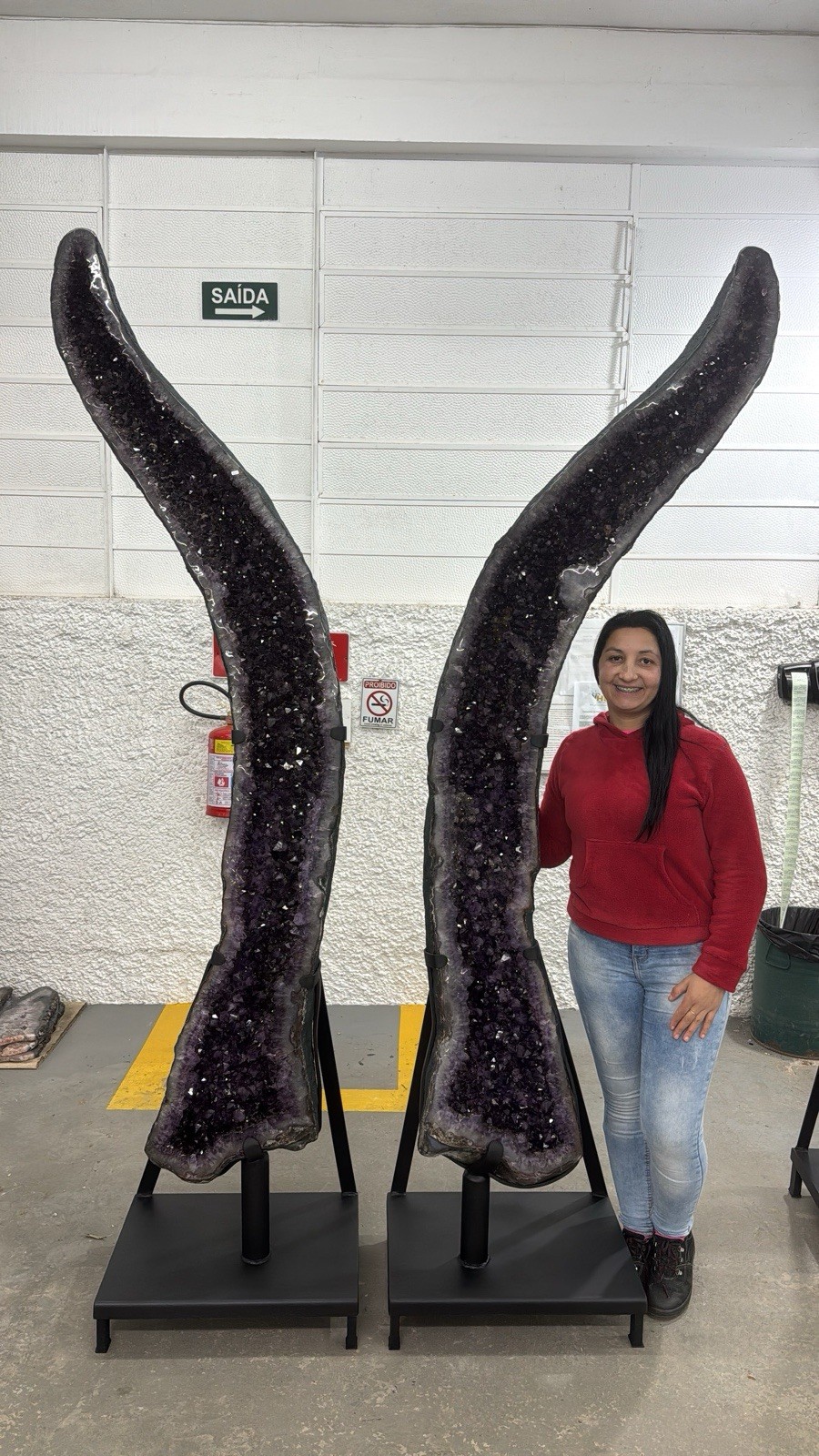 8FT Tall AMETHYST PAIR Crystal Cathedral Geodes on Stands*** Mined in Brazil