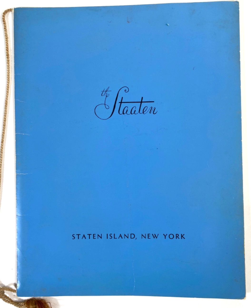 1958 THE STAATEN vintage restaurant dinner menu STATEN ISLAND, NEW YORK CITY