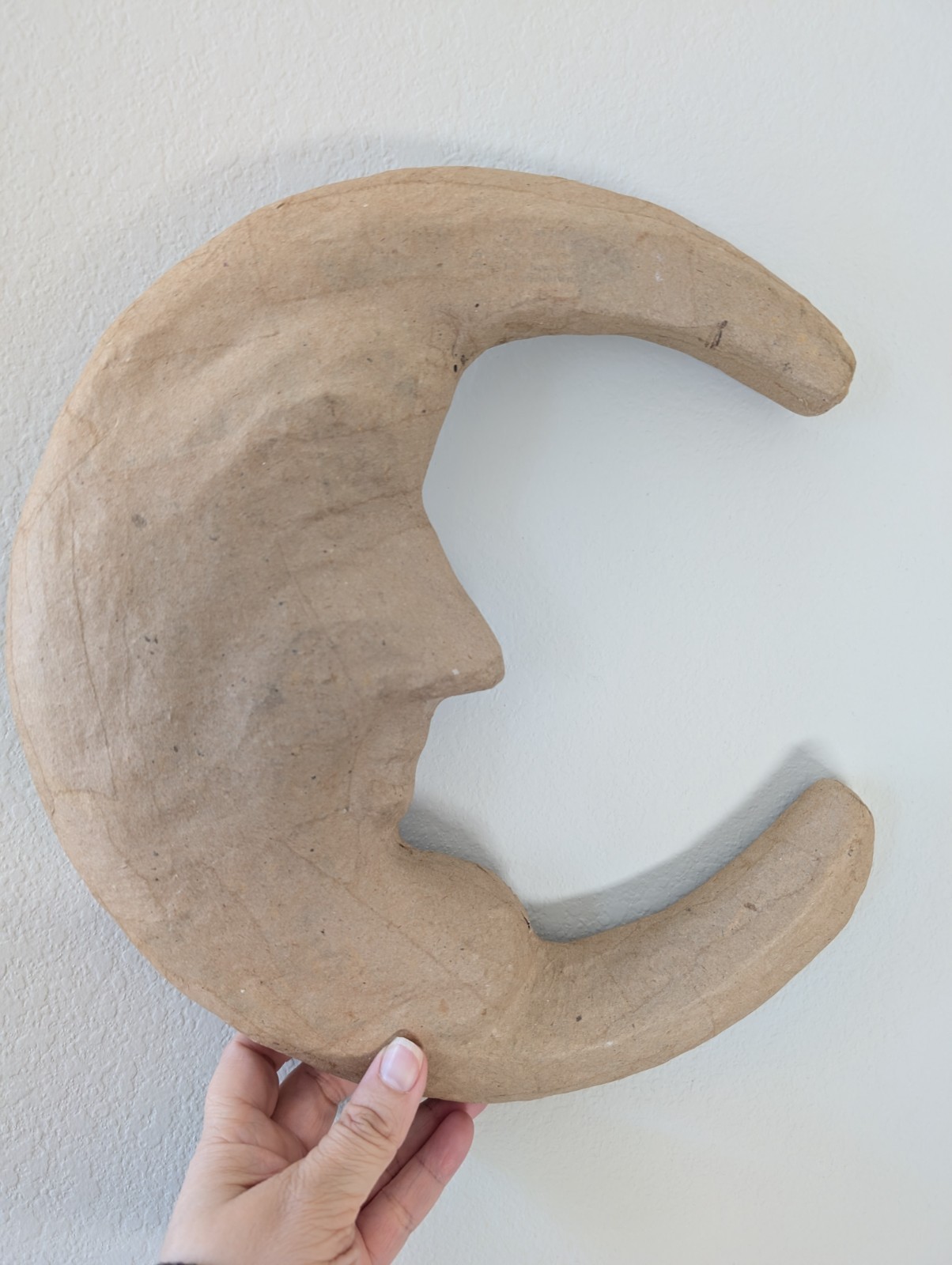 VTG 90s paper mache crescent moon anthropomorphic decor whimsical