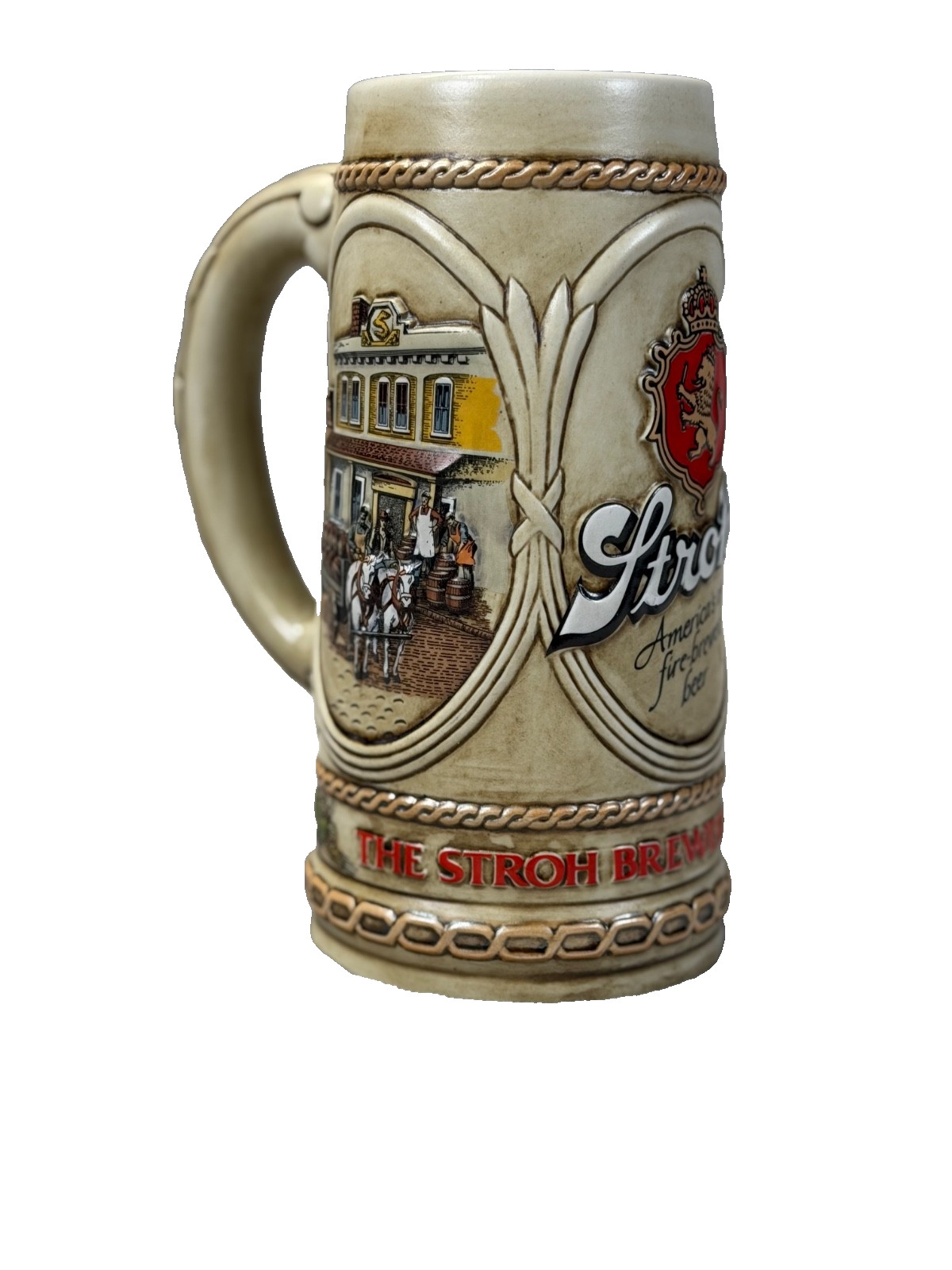 Vintage Stroh’s Brewery Co. Beer Stein Mug by Ceramarte Brazil 1984 #13434 Vintage Stroh’s Brewery Co. Beer Stein Mug by Ceramarte Brazil 1984 #13434