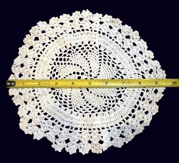 Vintage Crochet Doily 9.5” Cream Lace Handmade Cottagecore Granny Chic