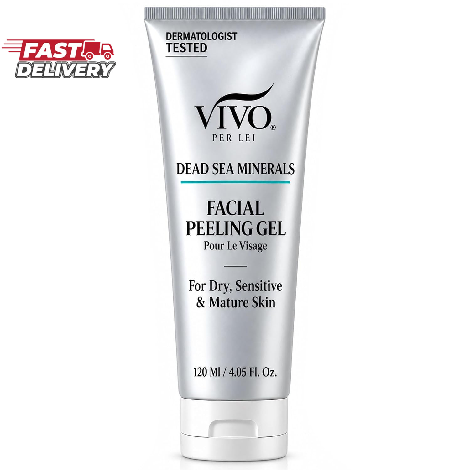 Vivo per Lei Facial Peeling Gel - Exfoliates Dead Skin - Gentle - 4.05 Oz
