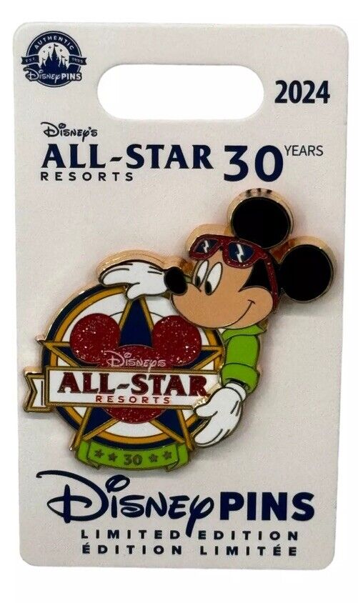 2024 Disney Parks All Star Resorts Mickey Mouse 30th Anniversary Pin LE 2000
