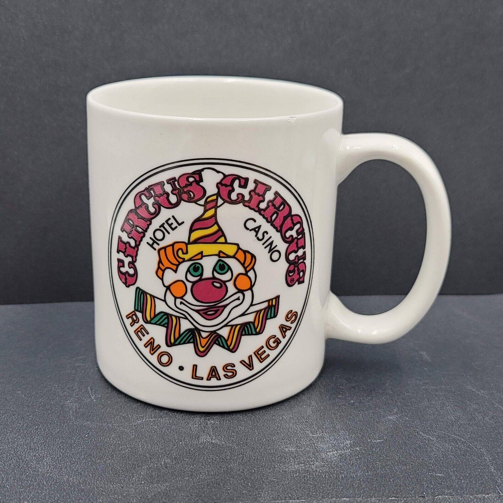 Vintage CIRCUS CIRCUS Casino Coffee Mug Cup Las Vegas Clown Souvenir