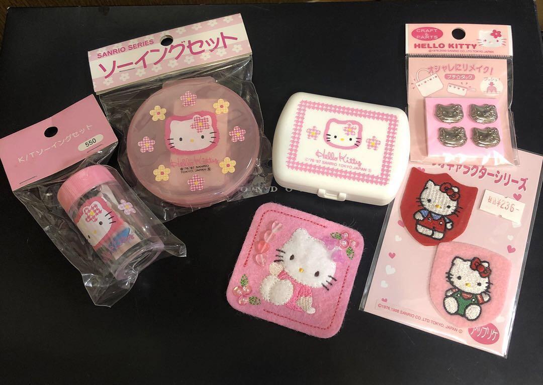 Hello Kitty Staggered Pattern Kitty Sewing Set Retoro Vintage Character Goods