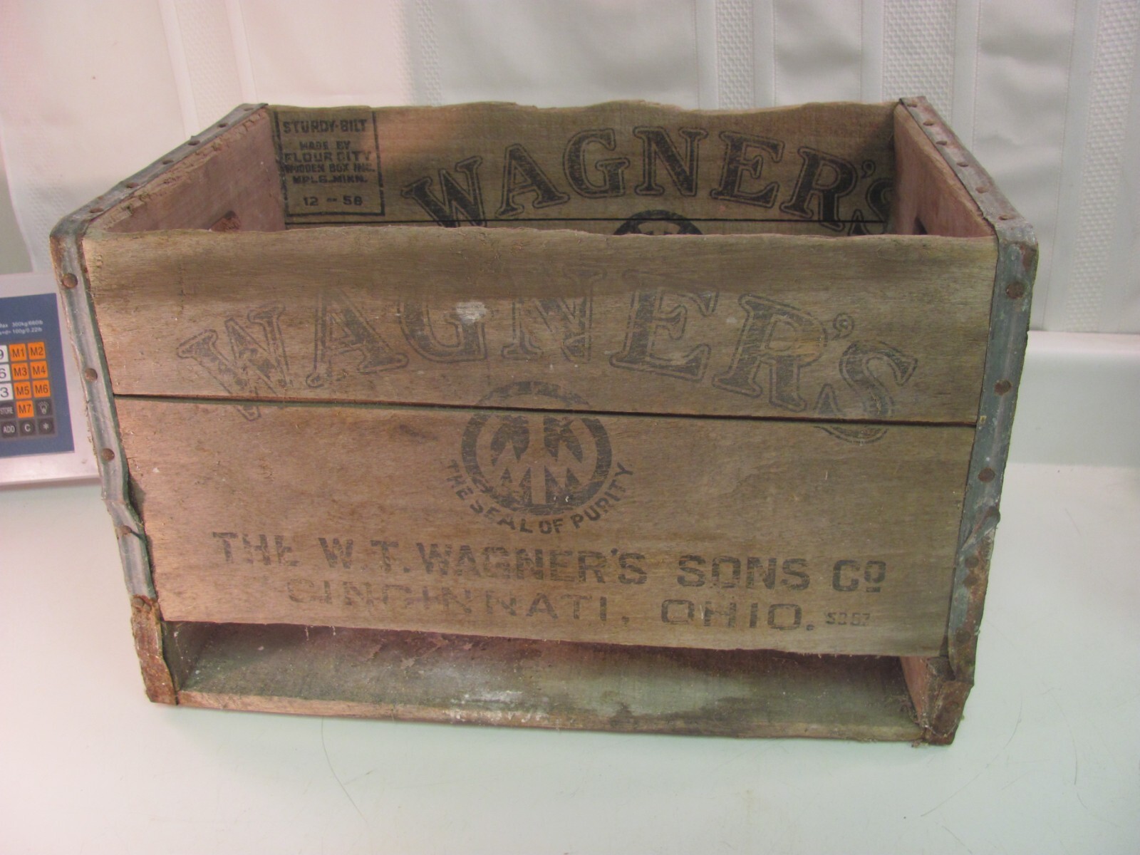Antique W.T. Wagner’s Sons Wooden Crate Box Cincinnati Ohio Soda Seltzer Water