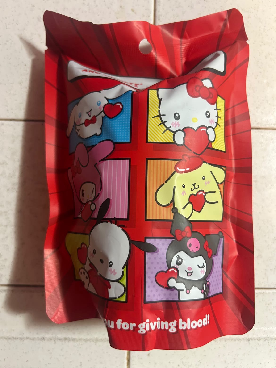 Hello Kitty & Friends American Red Cross Blind Bag Plush Keychain & Stickers NEW
