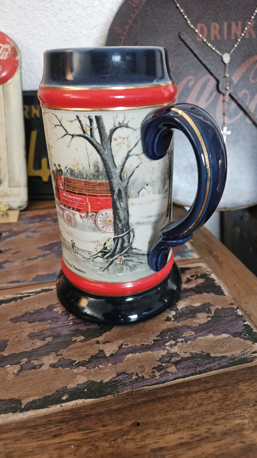 Vintage Budweiser 1990 Collectors Series An American Tradition Beer Stein, Mug