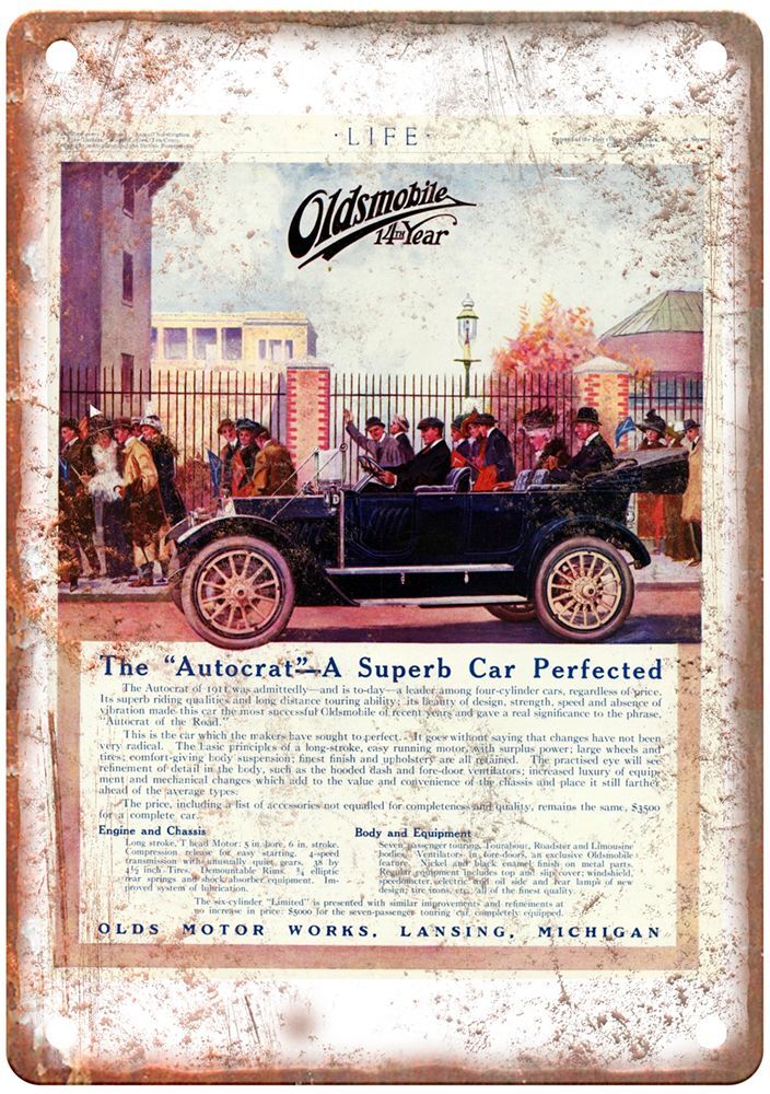 1912 Oldsmobile Autocrat Touring Vintage Ad Retro Look Metal Sign A4779 1912 Oldsmobile Autocrat Touring Vintage Ad Retro Look Metal Sign A4779