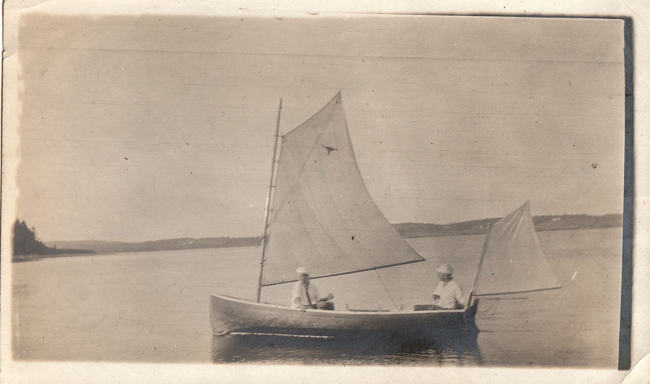 Antique Photo Sailboat Lake Ocean People Sailor Hats Vacation Adventure Artistic