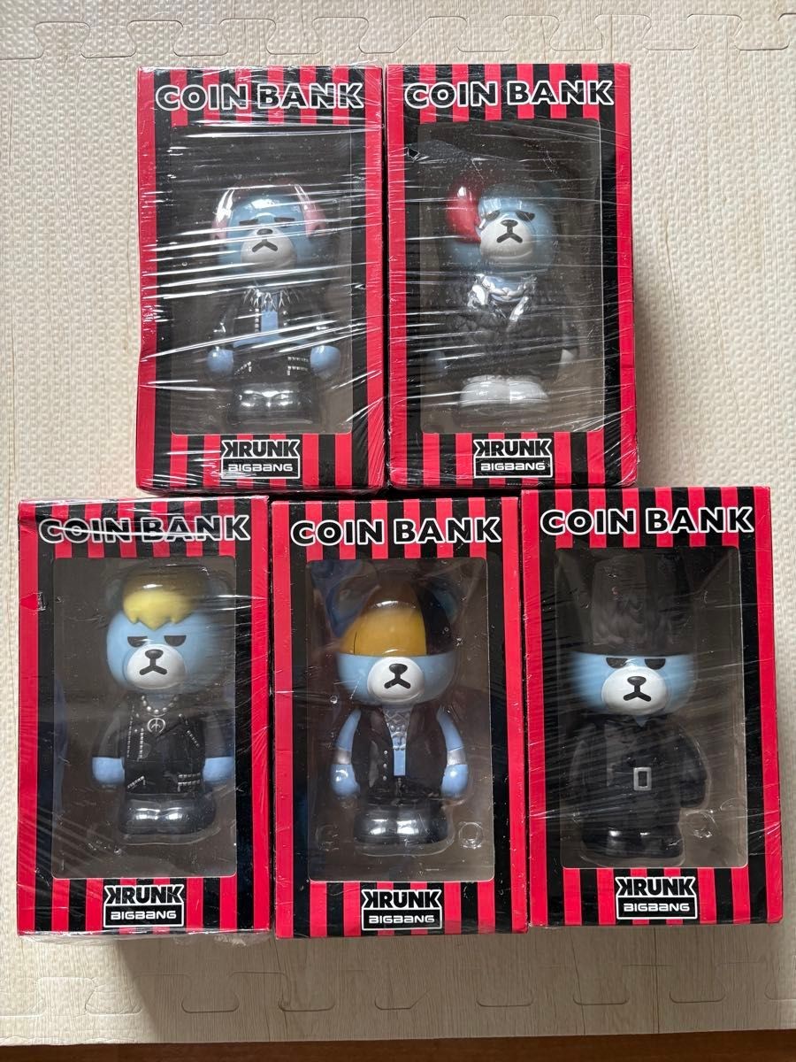 BIGBANG KRUNK Coin Bank Figure 5pc Set Boxed Collectible 15+ Unused