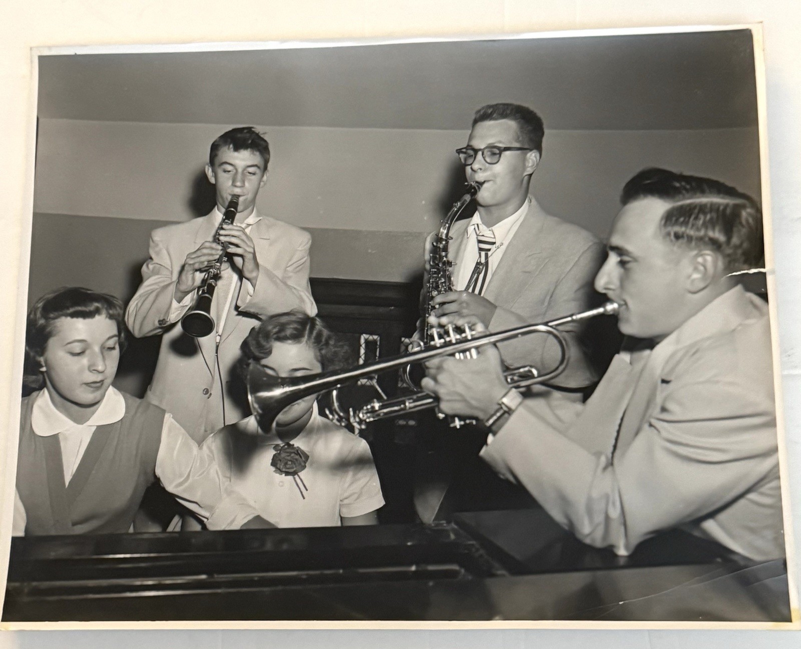 Vintage Early 1950\'s Photo High School Jazz Band 7.5x9.5