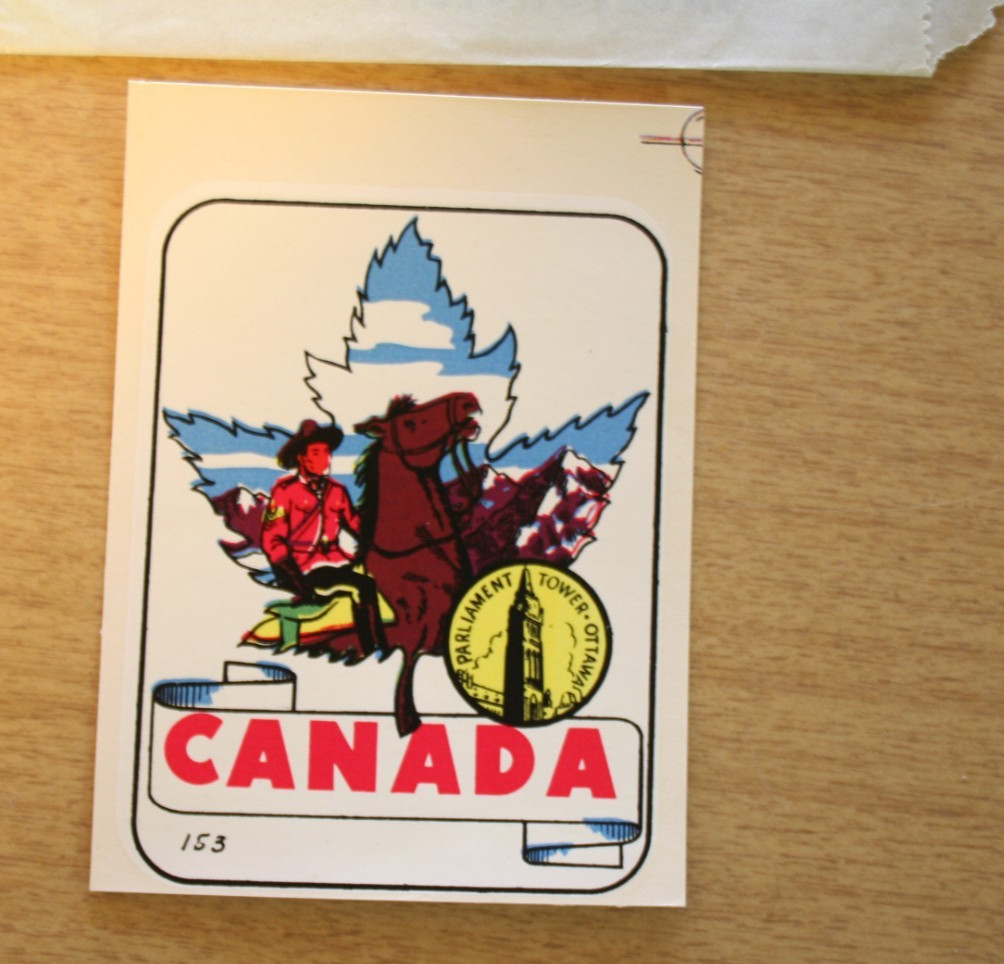 Vintage Canada Window or Luggage Decal Baxter Lane 1960s