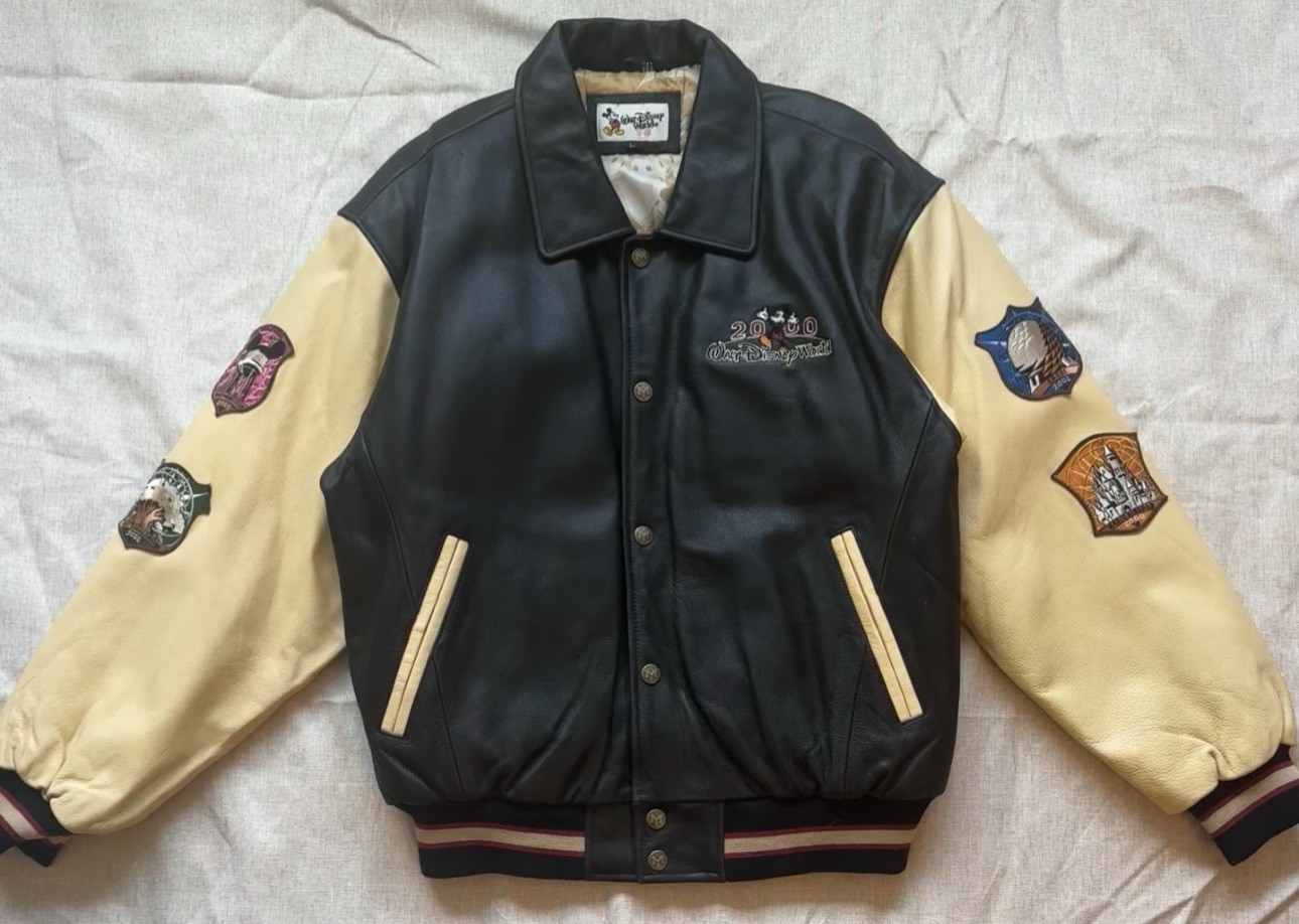 Vintage Disney Leathet Bomber Jacket-size L(23x27.5)