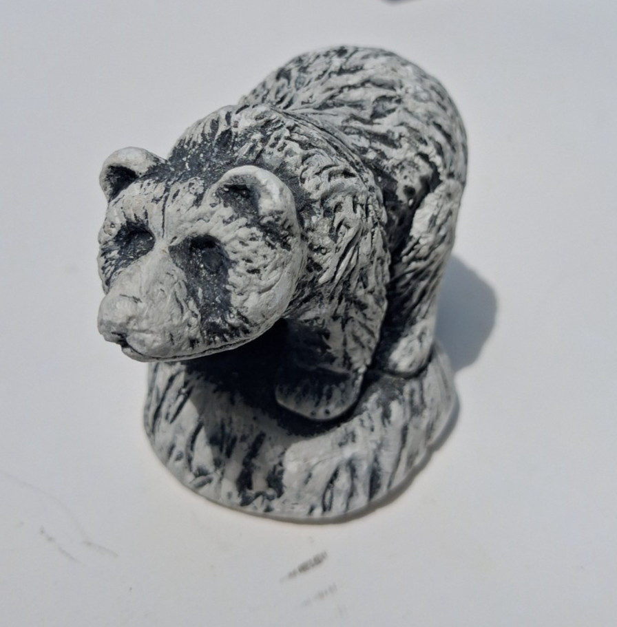 Bekka Handcrafted Bear Sculpture Figurine Mt St Helens Volcanic Ash Art USA