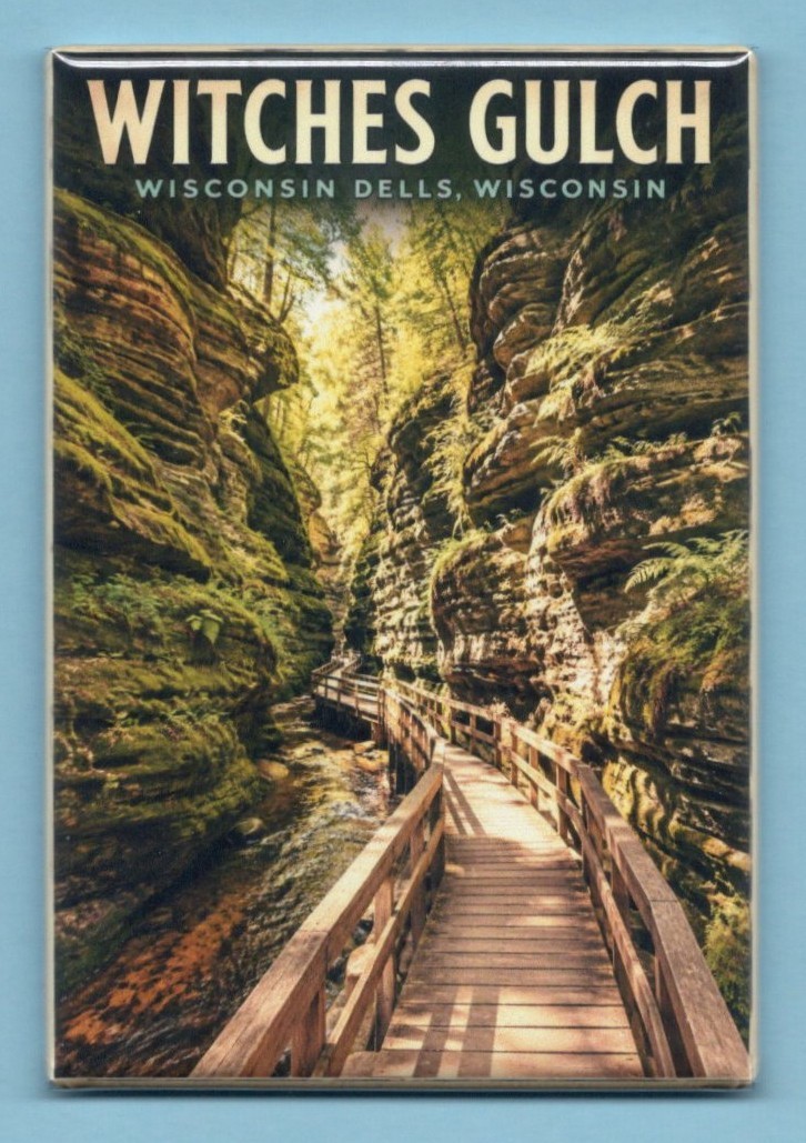 WITCHES GULCH DELLS WISCONSIN TRAVEL POSTER *2X3 FRIDGE MAGNET* GIFT SOUVENIR WI