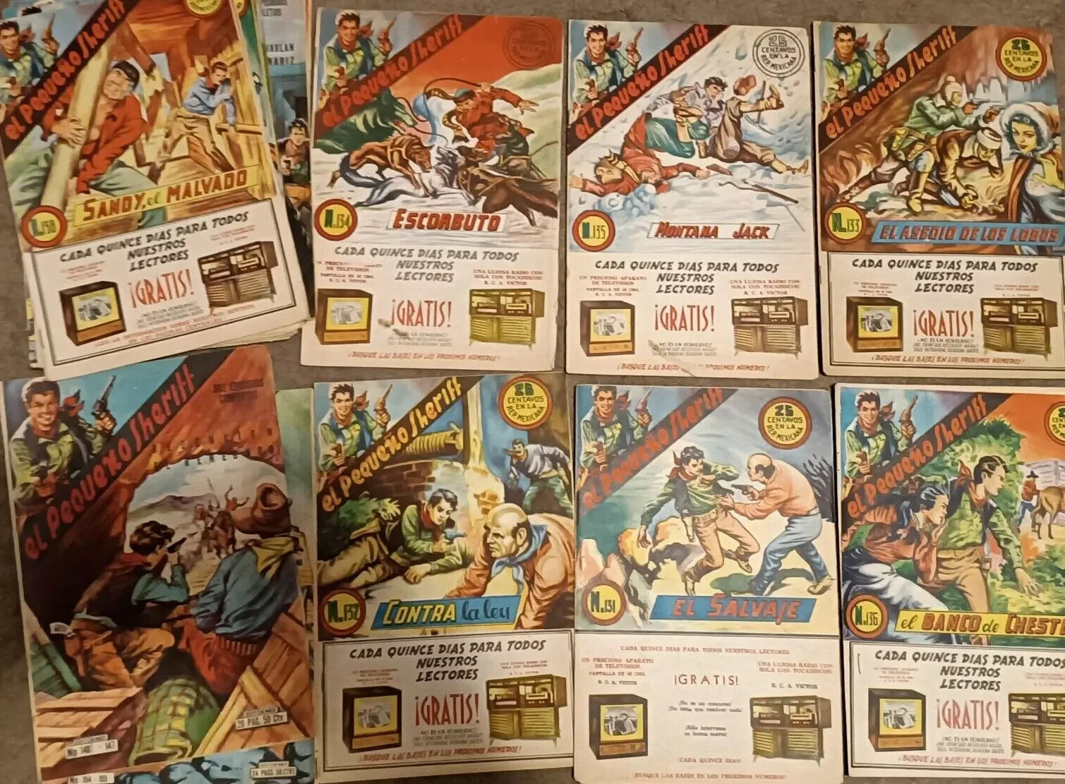 Lot Of 23 Comics El Pequeño Sheriff In Spanish From 1950