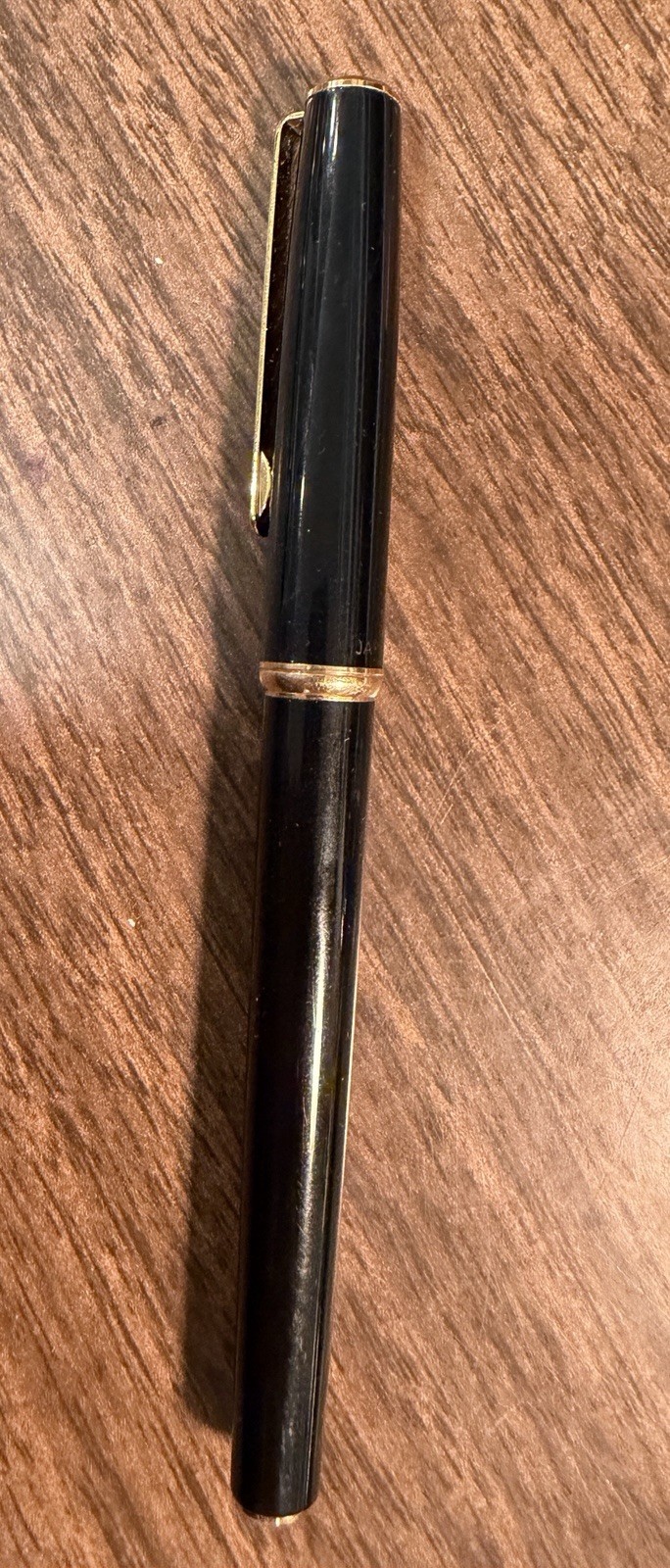 Vintage Platinum Music Fountain Pen Black W/ Gold Trim 14k Nib “P”