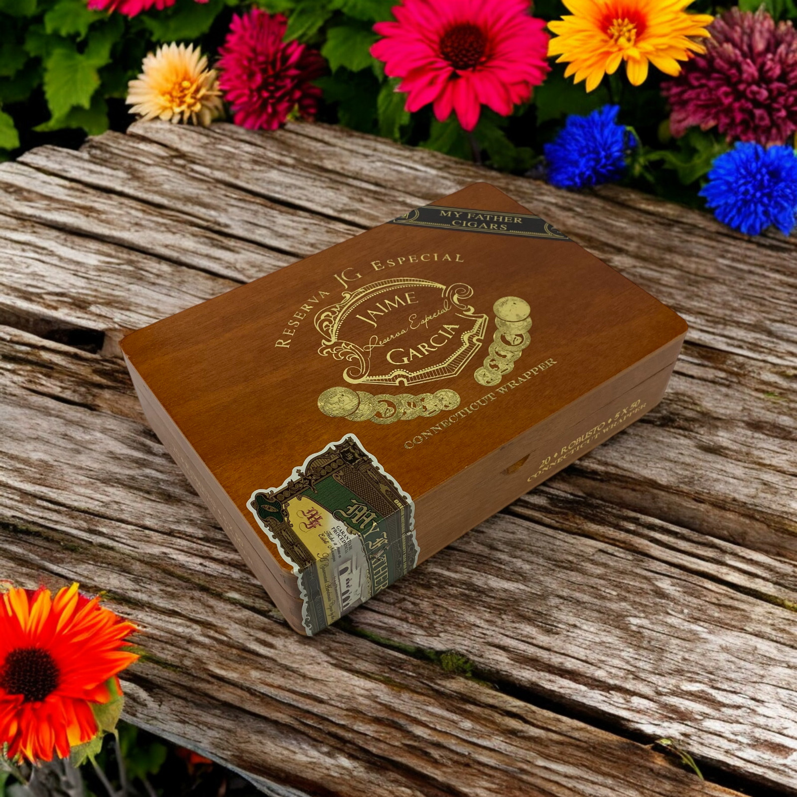 Jaime Garcia Conn Robusto Empty Wooden Cigar Box 8.5x6x2