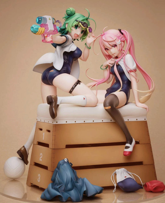 Native official Sukumizu Midori & Pink by Poyoyon Rock 1/5.5 Figure 280mm japan