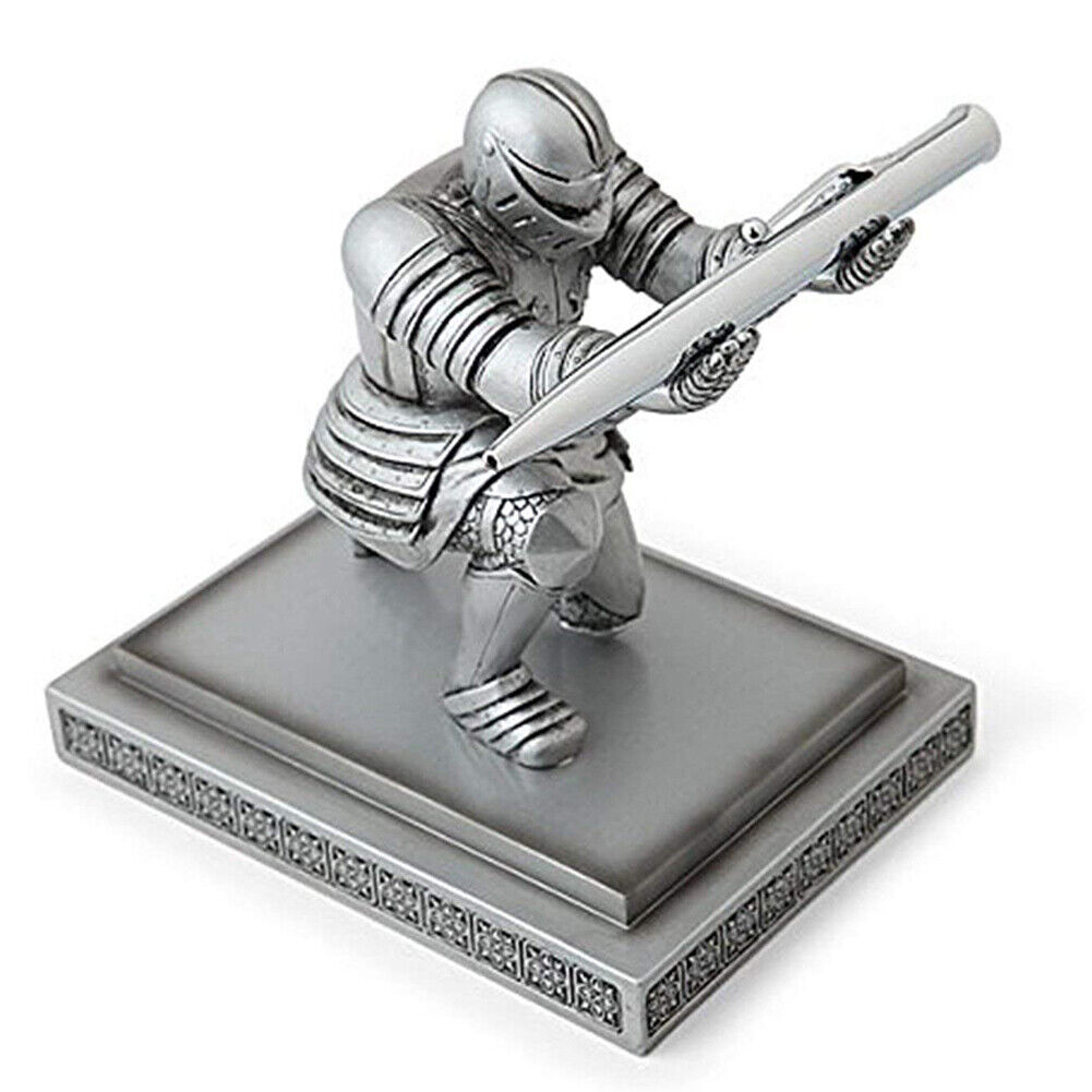 Executive Medieval Soldier Knight Pen Holder Stand Office Desk Decor Xmas Gift