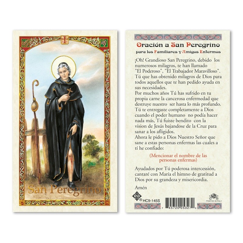 San Peregrino Tarjecta de oración laminada